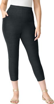Roaman's Side-Pocket Essential Capri Legging