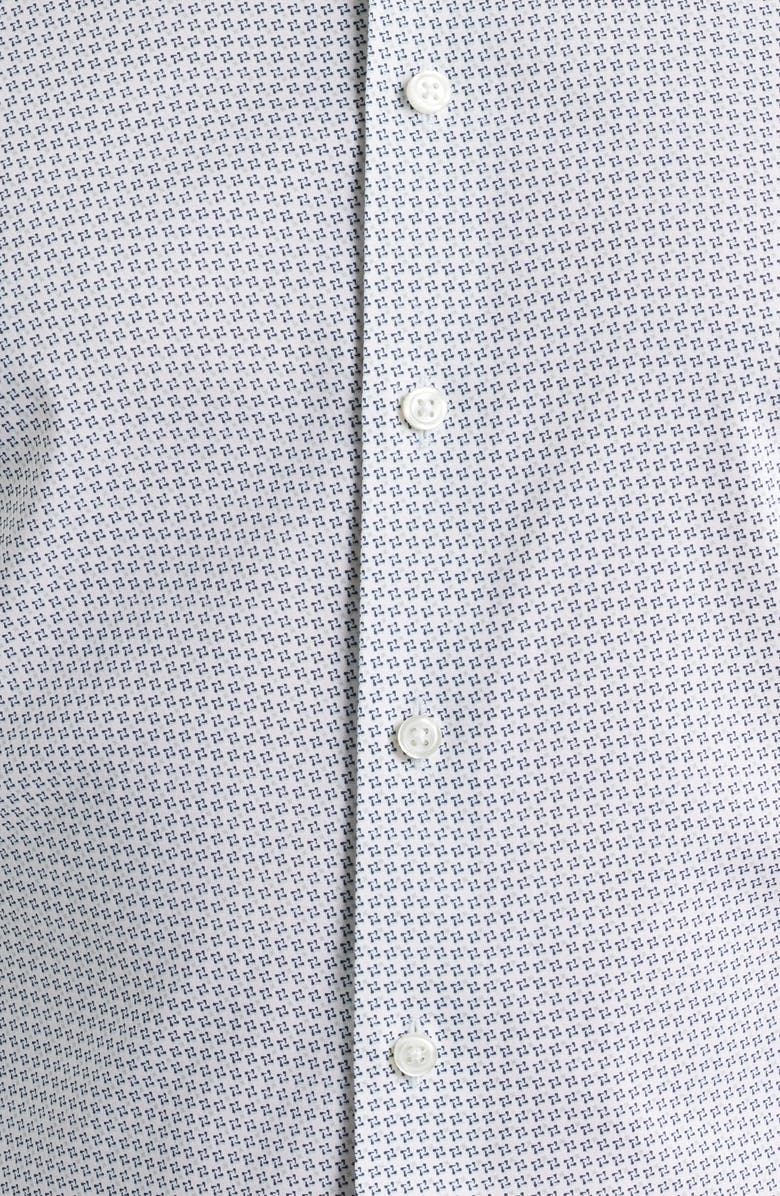 Nordstrom Trim Fit Geometric Print Premium Performance Dress Shirt, Alternate, color, Navy- Pink Caymus Geo