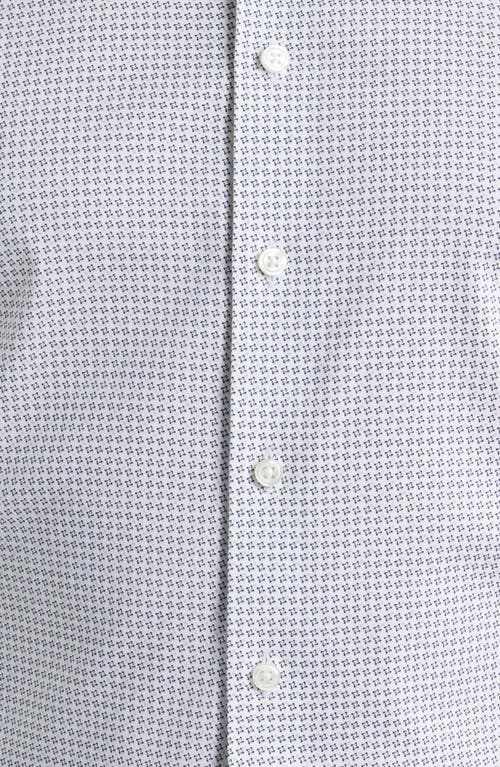 Nordstrom Trim Fit Geometric Print Premium Performance Dress Shirt In Blue