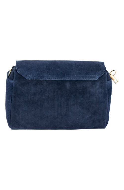 Persaman New York Suede Crossbody Bag In Blue