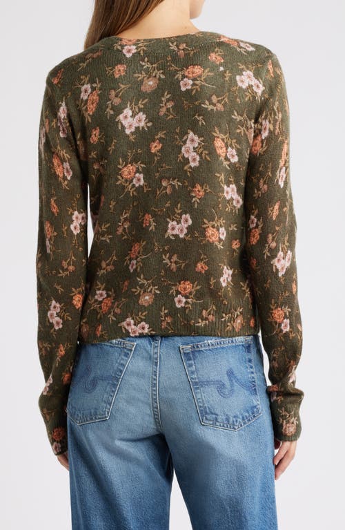 LUCKY BRAND LUCKY BRAND FLORAL PRINT CARDIGAN 