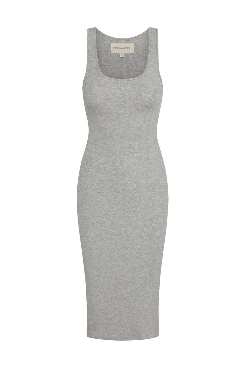 The Scoop Neck Midi Dress, Alternate, color, Heather Grey
