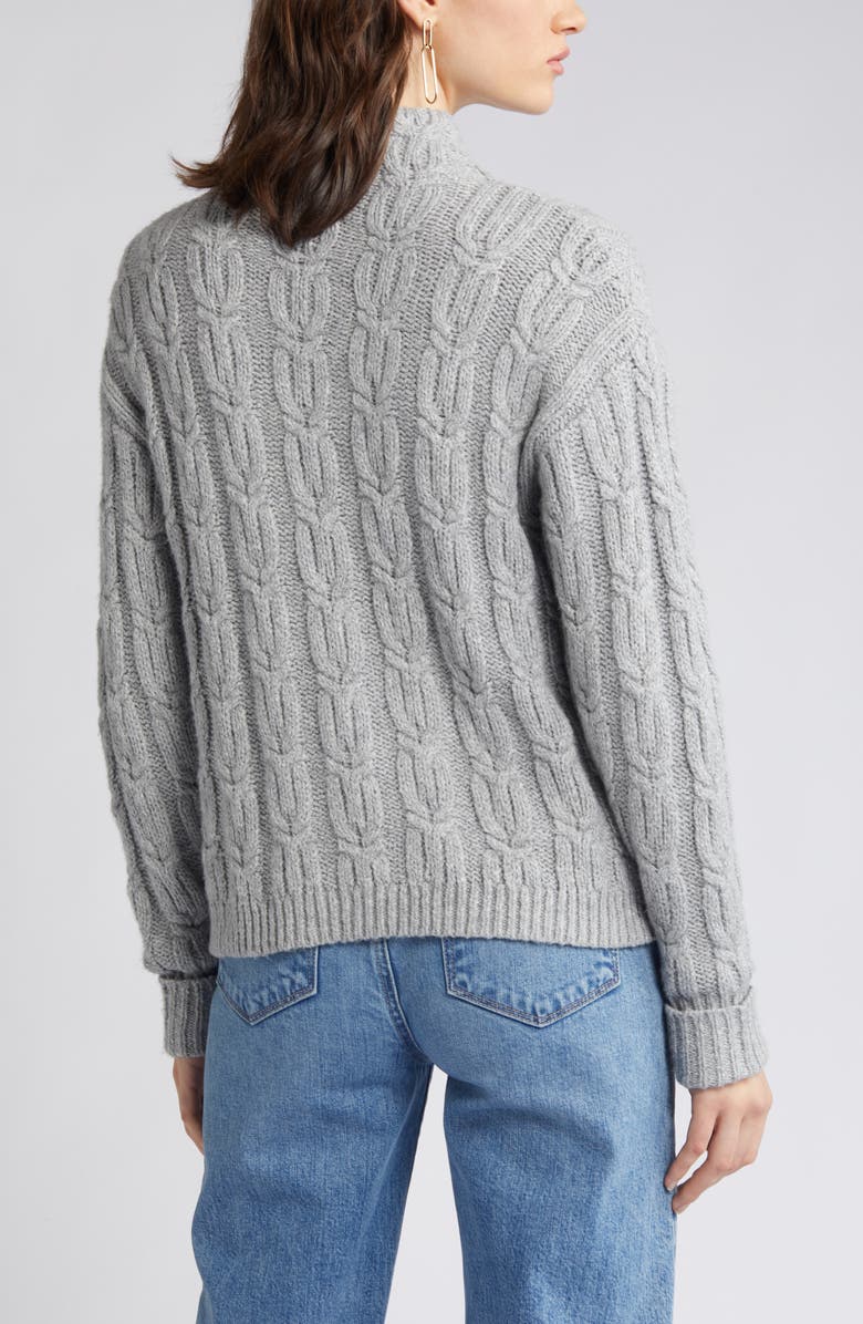 Caslon<sup>®</sup> Cable Knit Funnel Neck Sweater, Alternate, color, 