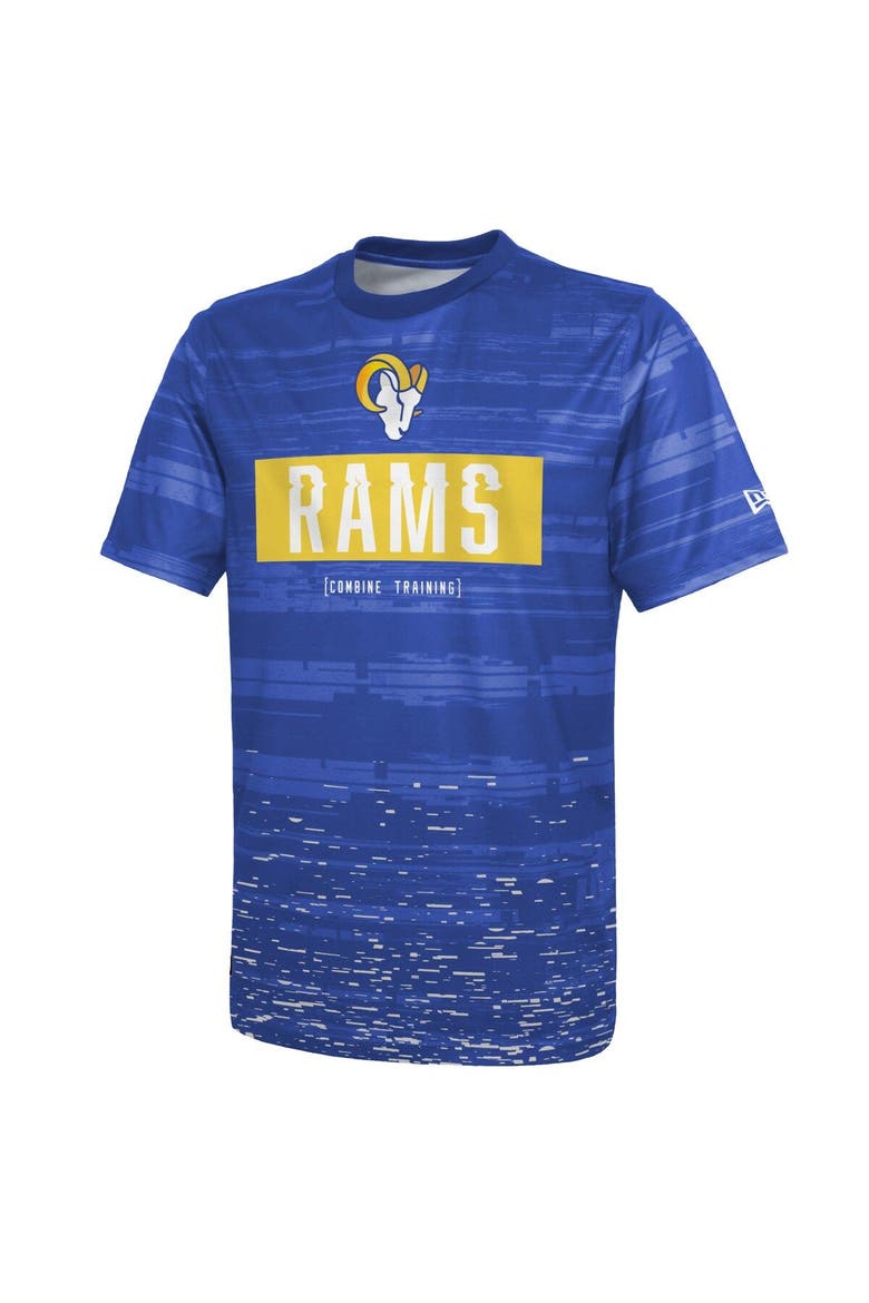Men's New Era Royal Los Angeles Rams Combine Authentic Sweep T-Shirt, Alternate, color, Royal