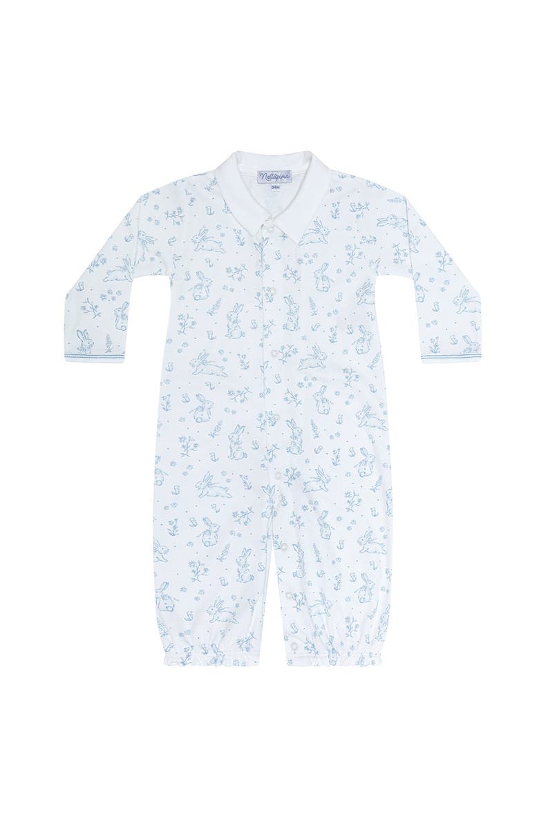 Nellapima Blue Bunny Toile Converter Gown - Baby, Alternate, color, Blue