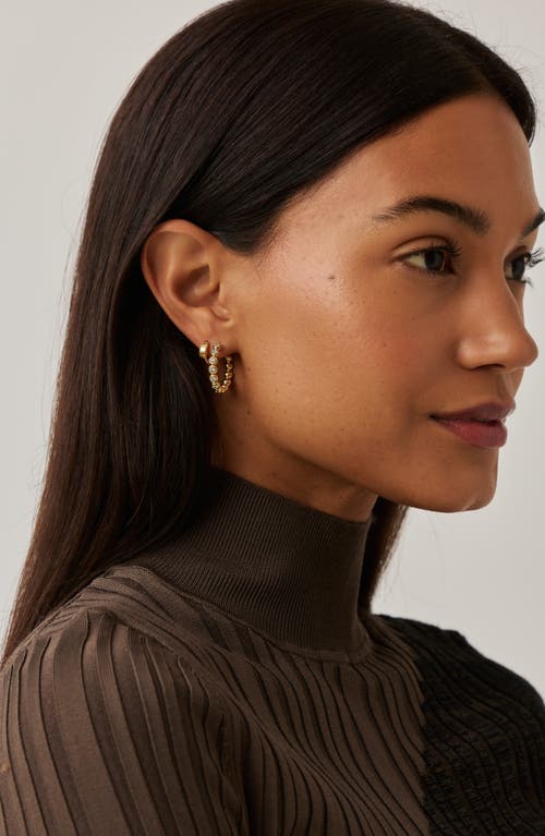 Missoma Medium Tennis Hoop Earrings In Brown
