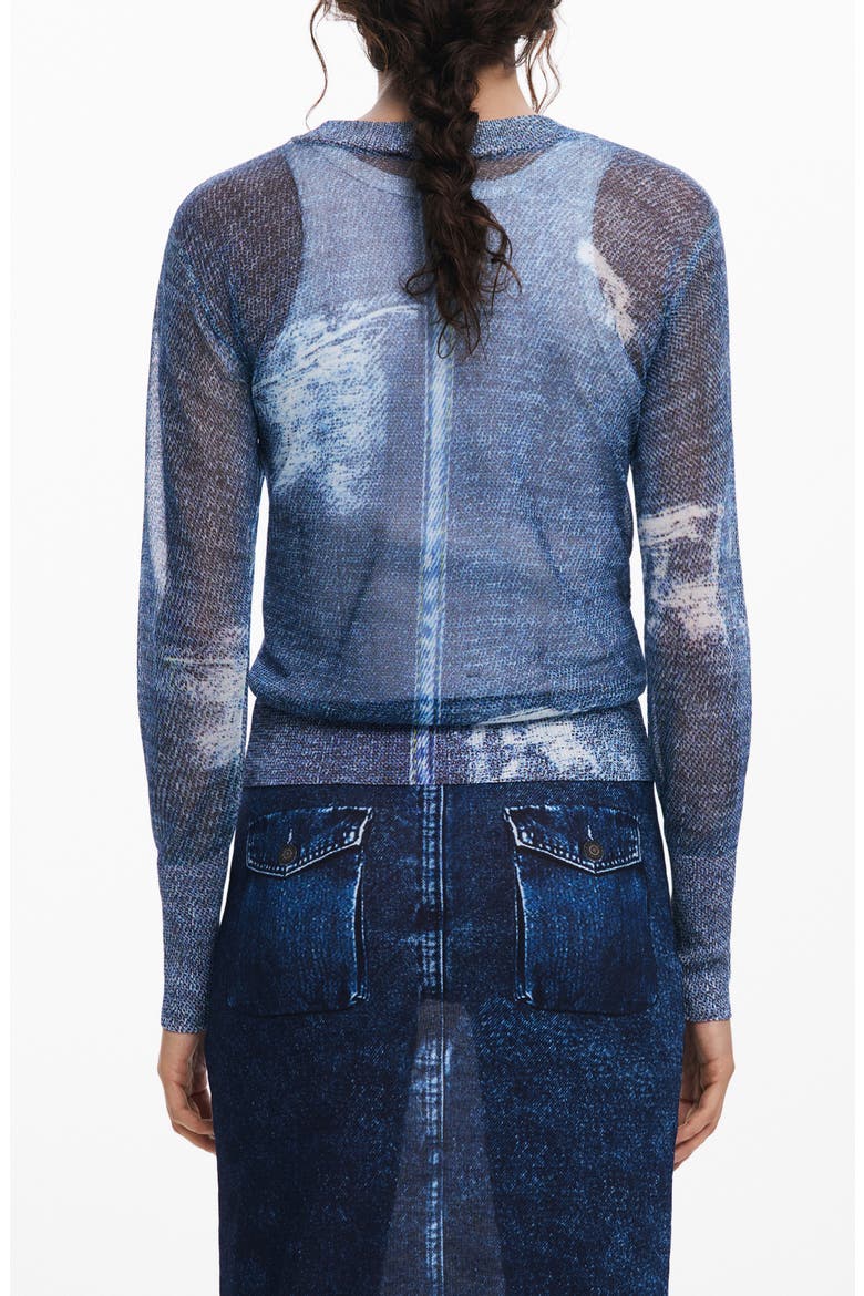 Open Stitch Crop Sweater, Alternate, color, BLUE