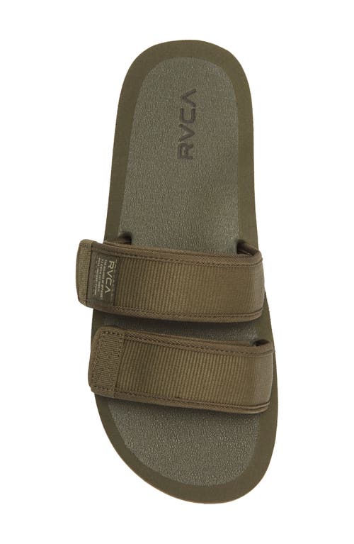 Rvca Peak Slide Sandal In Green