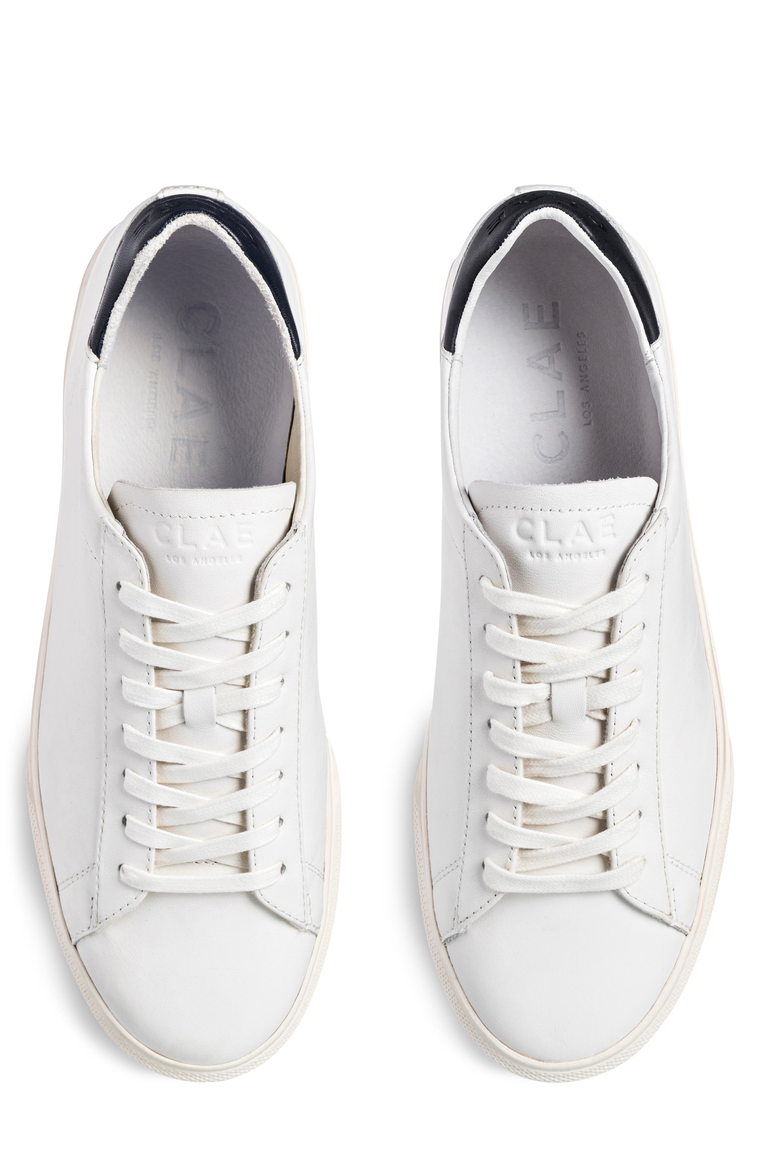 CLAE Bradley Venice Leather Sneaker, Alternate, color, White Leather Navy