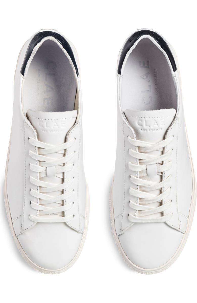 CLAE Bradley Venice Leather Sneaker, Alternate, color, White Leather Navy