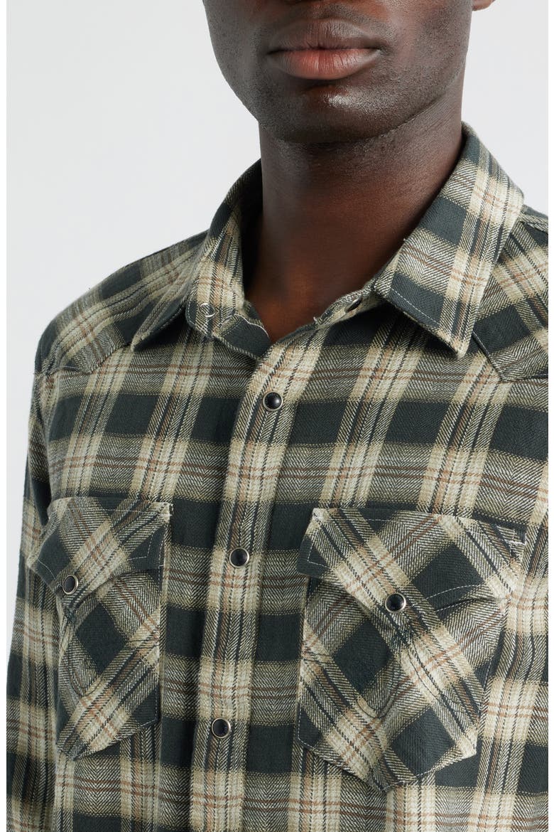 Huston Classic Fit Plaid Western Snap-Up Shirt, Alternate, color, CHARCOAL GREY MULTI