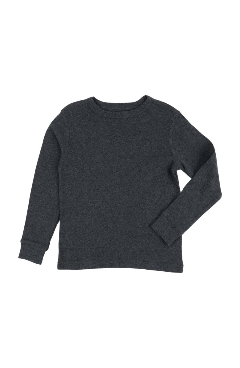 Leveret Kids Long Sleeve T-Shirt, 100% Cotton, Solid Colors, Alternate, color, Dark Gray