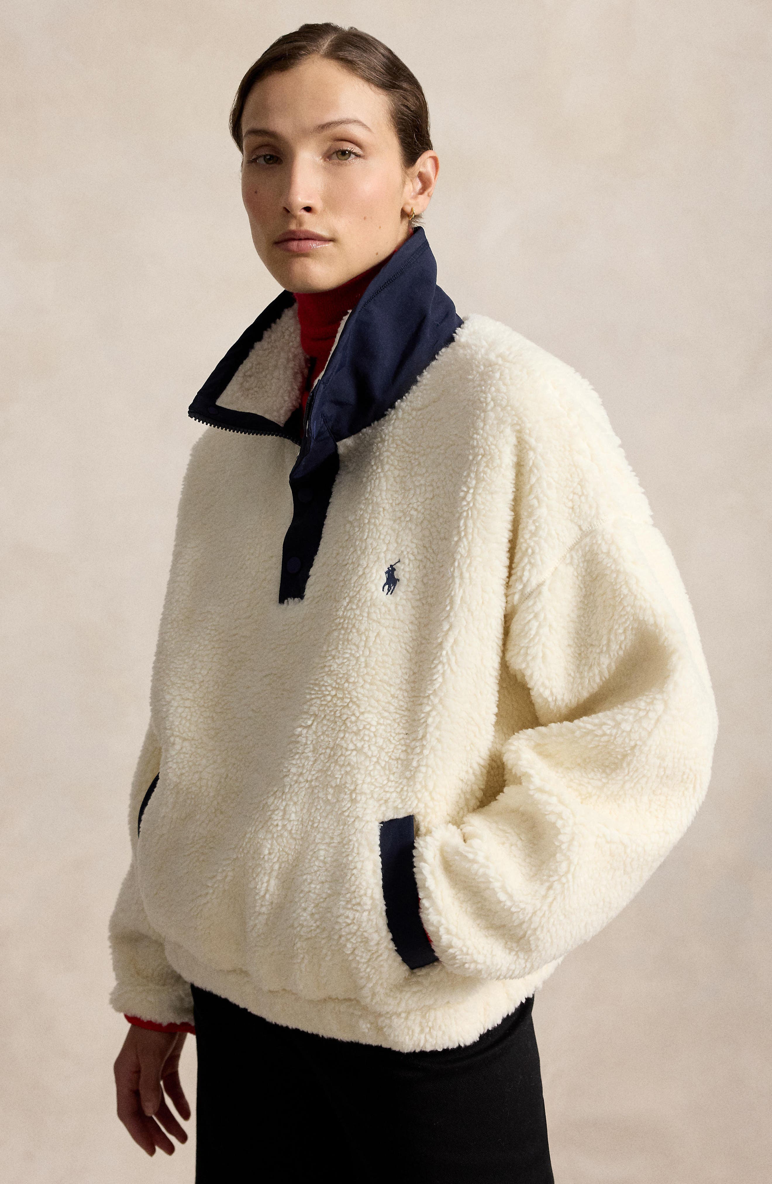 Polo Ralph Lauren Polo Bear High Pile Fleece Pullover (Women