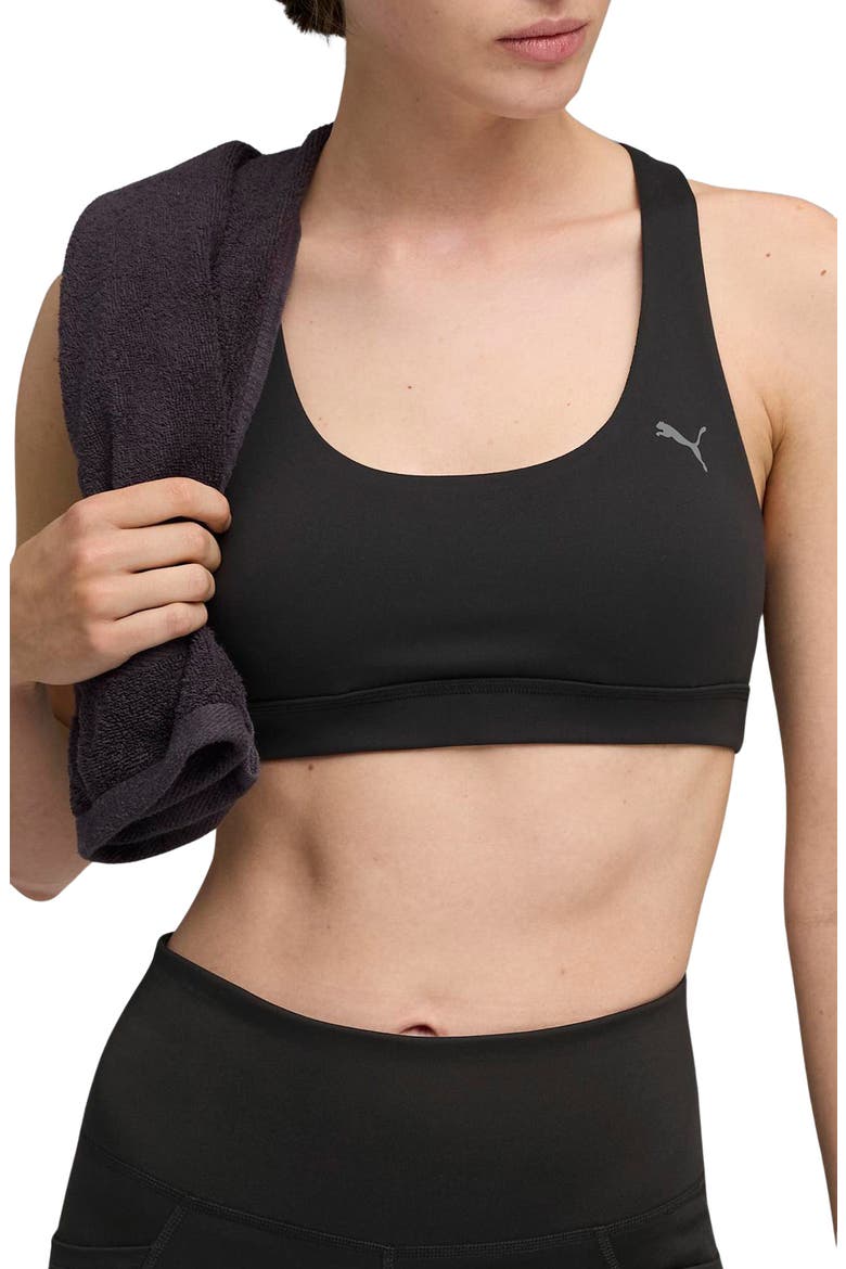 Cloudspun Mid Impact Sports Bra, Main, color, PUMA BLACK