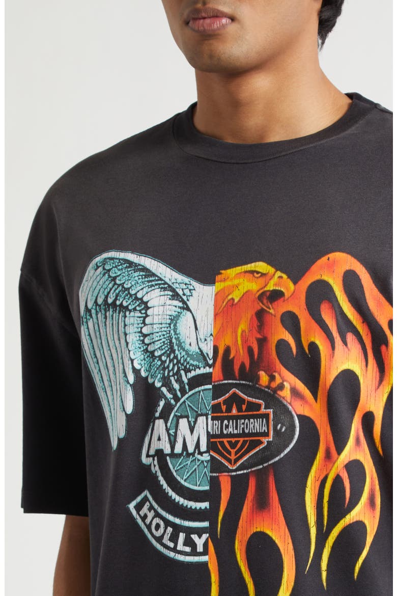Oversize Splice Graphic T-Shirt, Alternate, color, BLACK