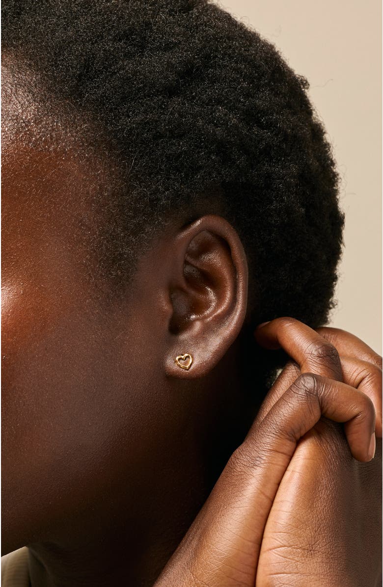 Enamel Copenhagen Organic Heart Studs, Alternate, color, 925S/Gp/M