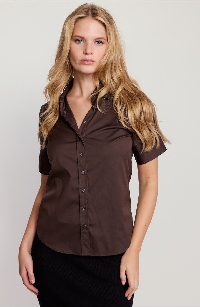The Shirt by Rochelle Behrens The Short Sleeve Shirt, Alternate, color, Brown