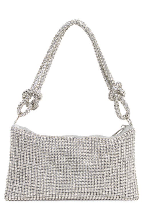 Jessica Mcclintock Dolly Oversize Rhinestone Mesh Shoulder Bag In Silver