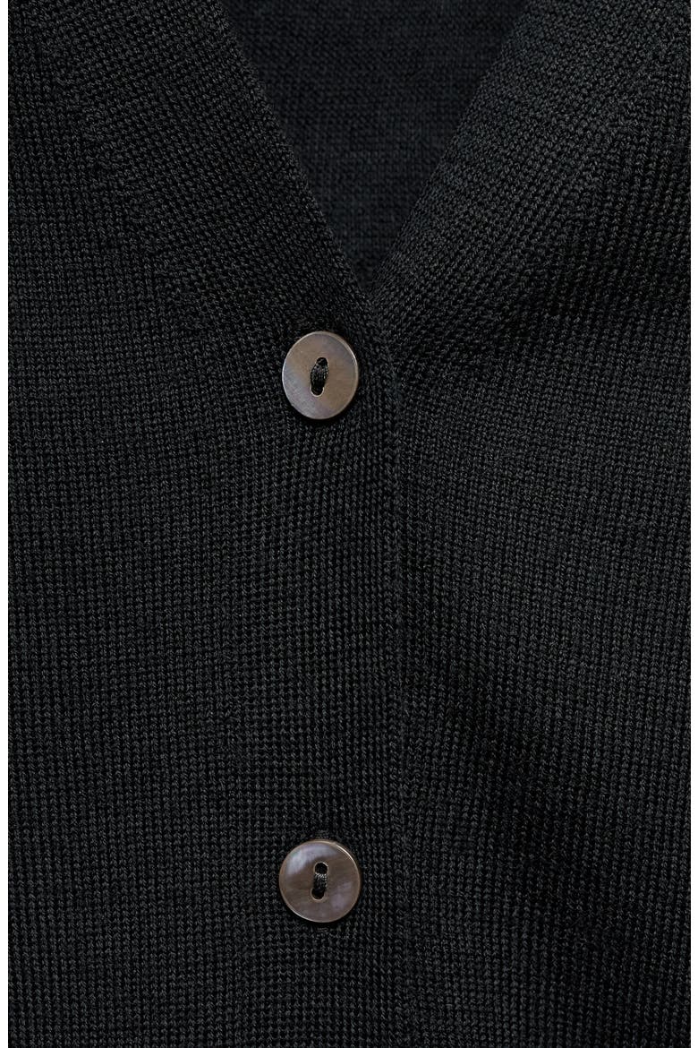 Selection V-Neck Wool Cardigan, Alternate, color, BLACK