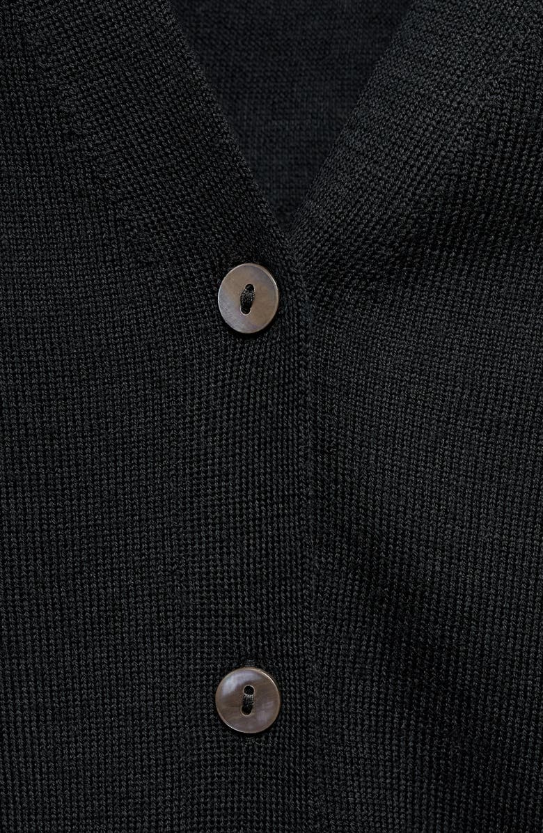 MANGO Selection V-Neck Wool Cardigan, Alternate, color, Black