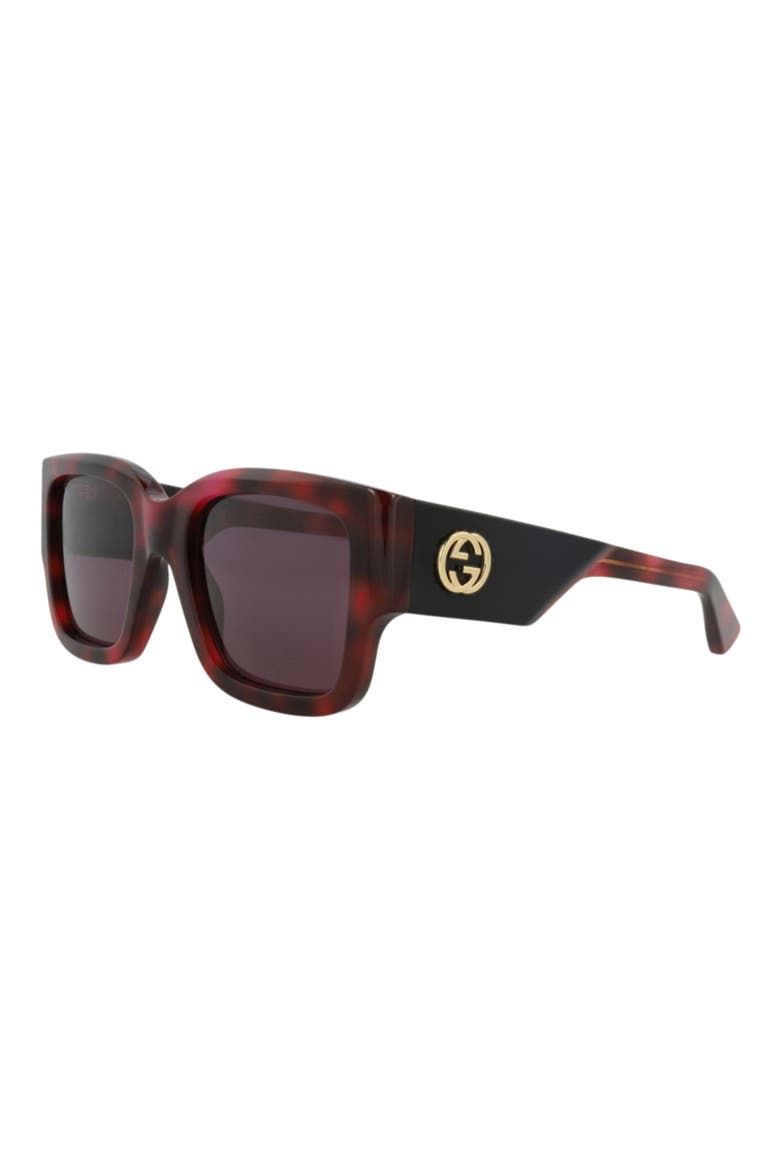 52mm Square Sunglasses, Alternate, color, HAVANA HAVANA VIOLET