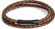 Thompson of London Chelsea Leather Double Wrap Bracelet
