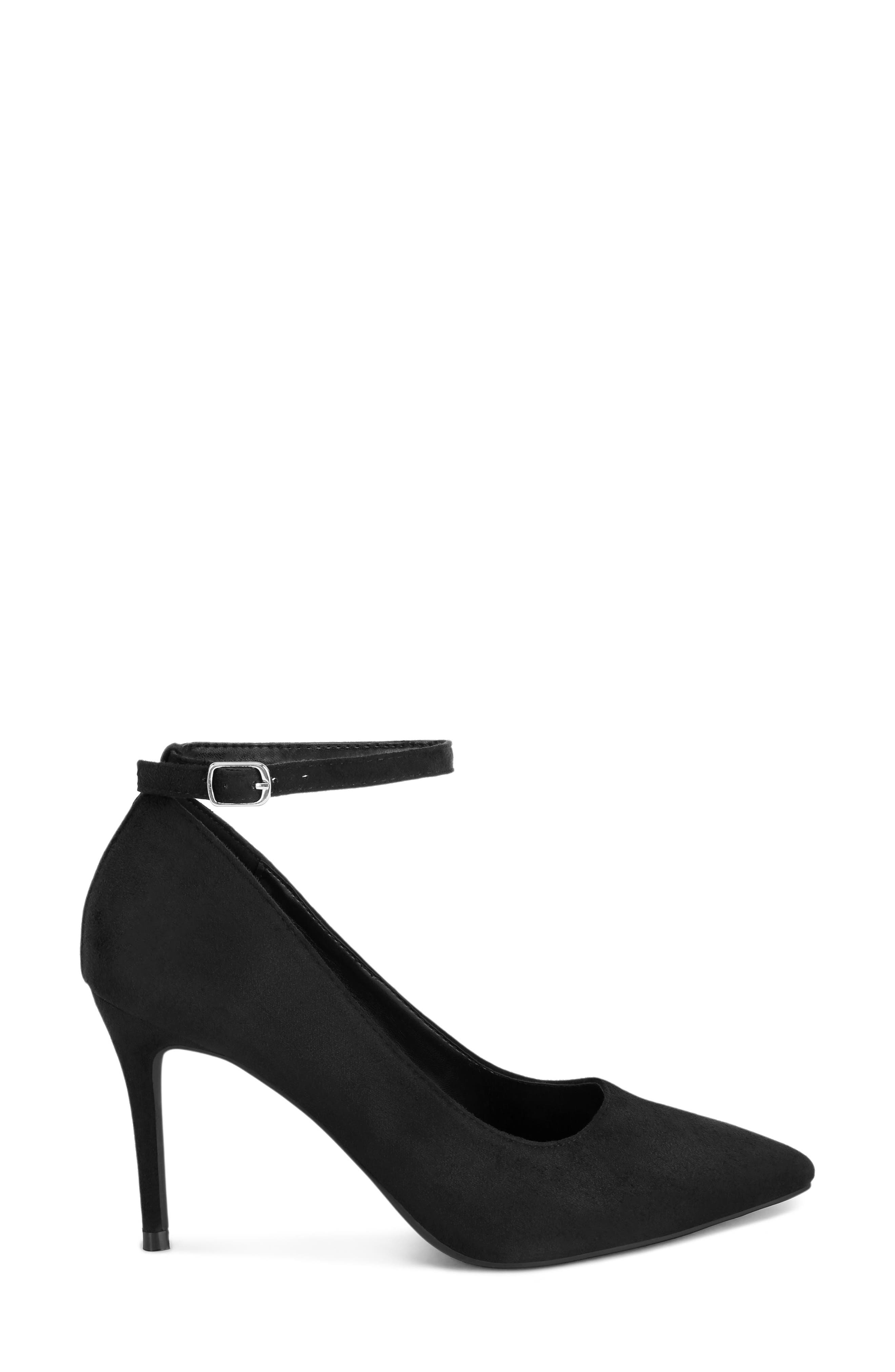 Dittany Pointed Toe Ankle Strap Pump, Alternate, color, BLACK SUEDE