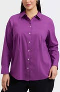 Foxcroft June Non-Iron Stretch Cotton Blend Button-Up Shirt