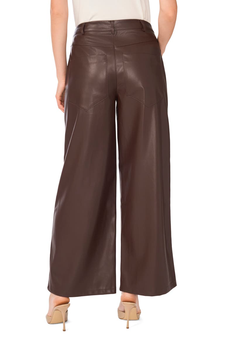 Wide Leg Faux Leather Pants, Alternate, color, CALL ME CHOCOLATE