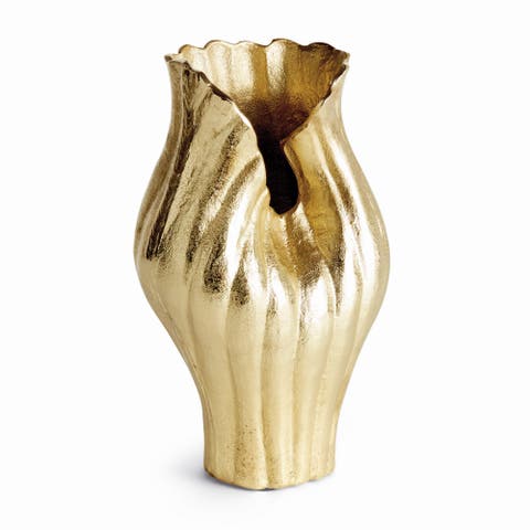 Rosalie Vase Large - Gold Aluminum Decorative Accent