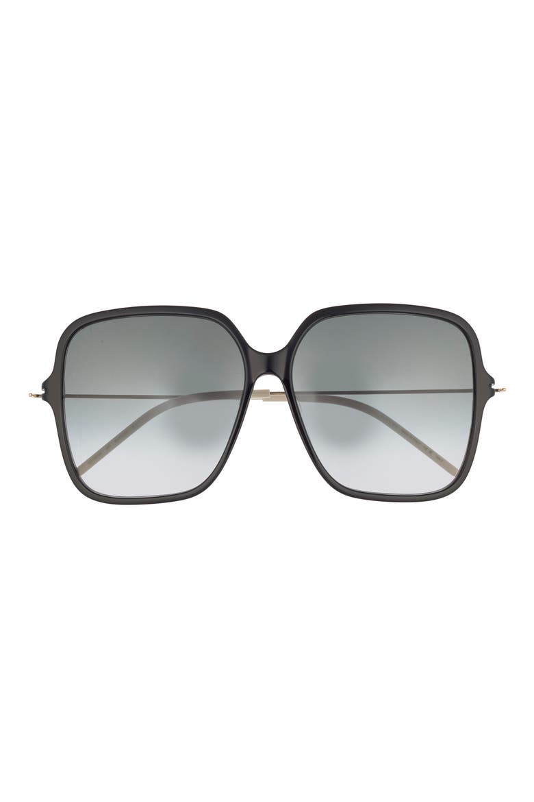 60mm Square Sunglasses, Main, color, BLACK GOLD GREY