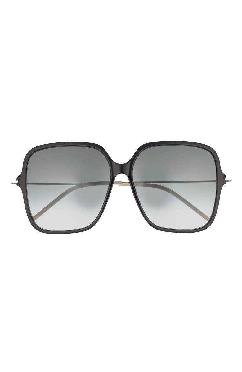 Gucci 60mm Square Sunglasses, Main, color, Black Gold Grey