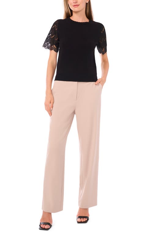 Ted Baker Lace Short Sleeve Sweater In Black