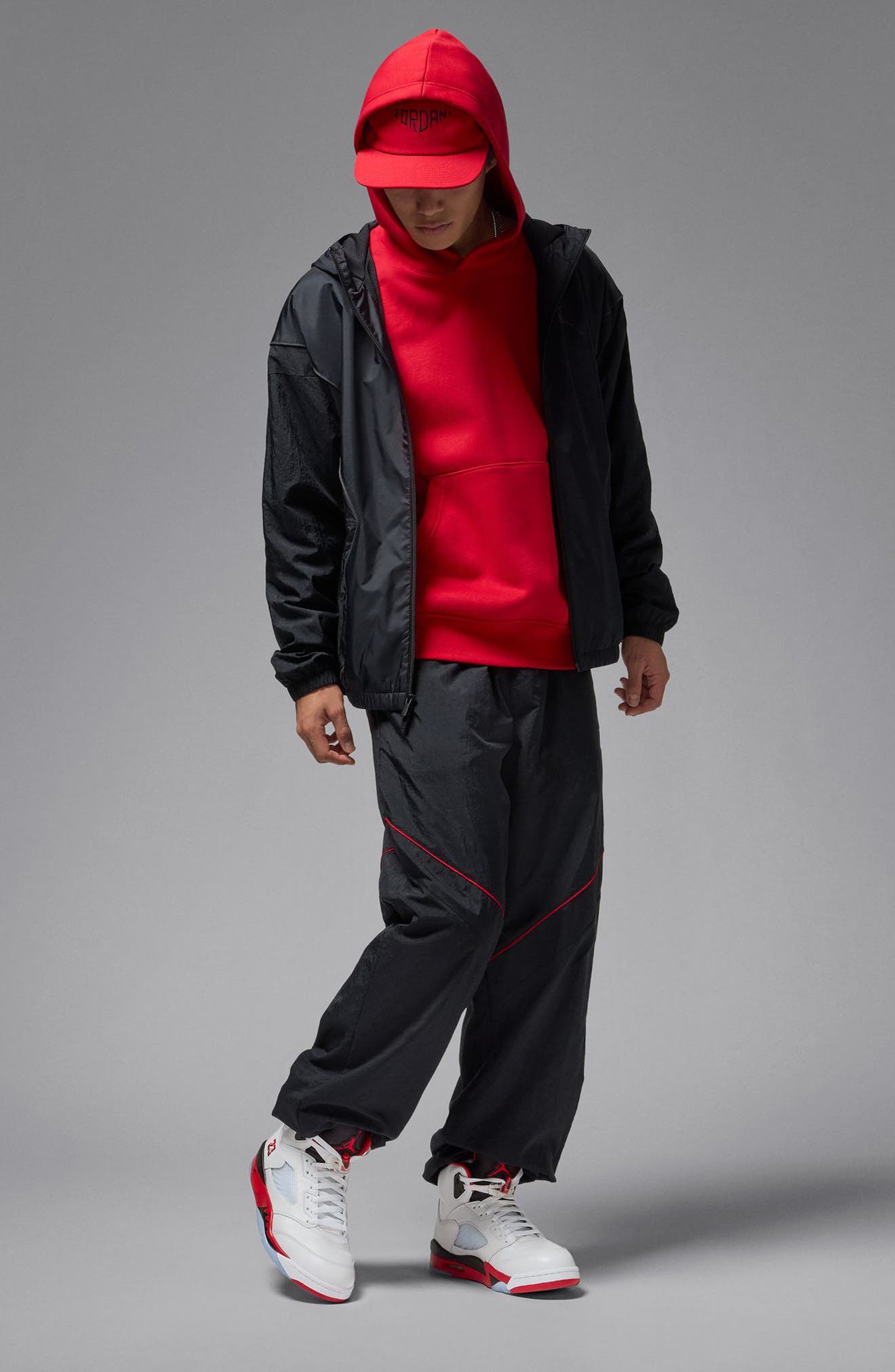 Jordan Air Jordan 5 Retro OG Sneaker, Alternate, color, White/ Fire Red/ Black