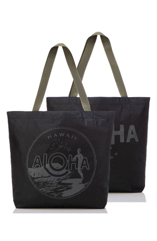 Aloha Collection Waikiki Seal Reversible Tote Bag In Black