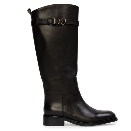 Black Suede Studio Ashley Leather Boot In Black
