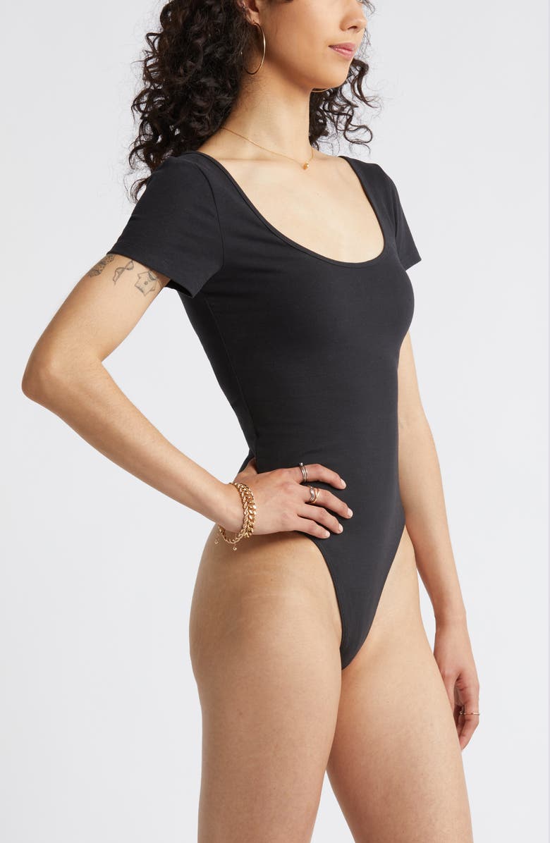 BP. Scoop Neck Short Sleeve Bodysuit, Alternate, color,
