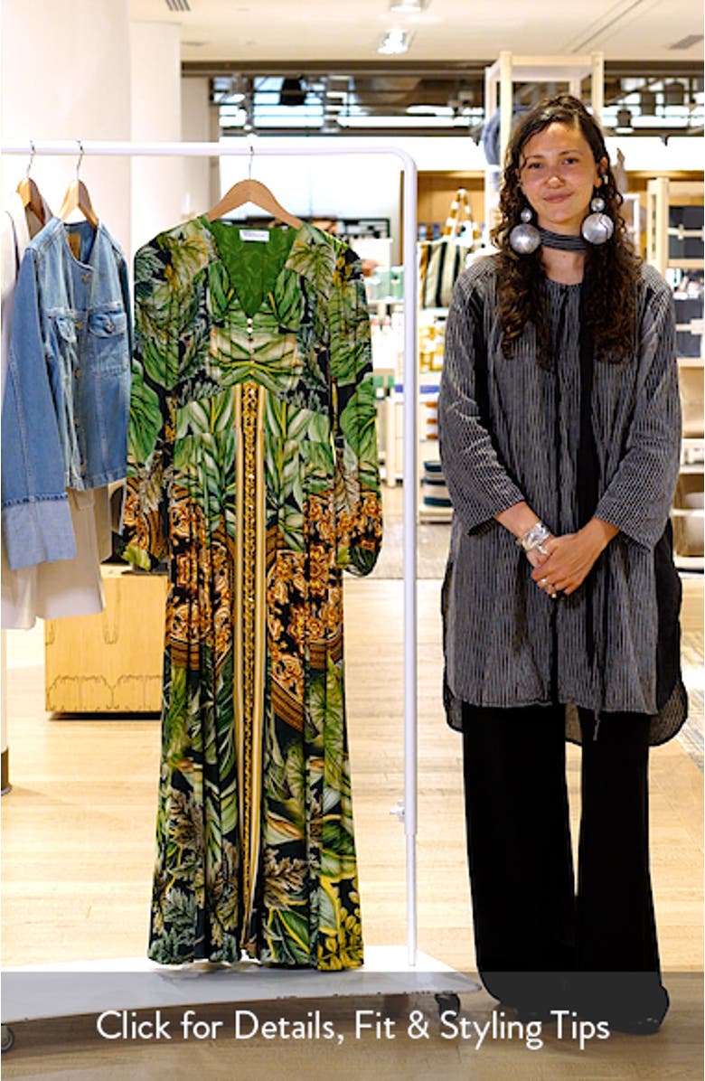 The Alexandria Print Long Sleeve Silk Blend Maxi Dress, sales video thumbnail