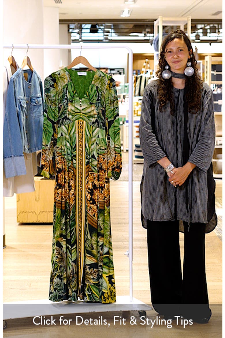 The Alexandria Print Long Sleeve Silk Blend Maxi Dress video