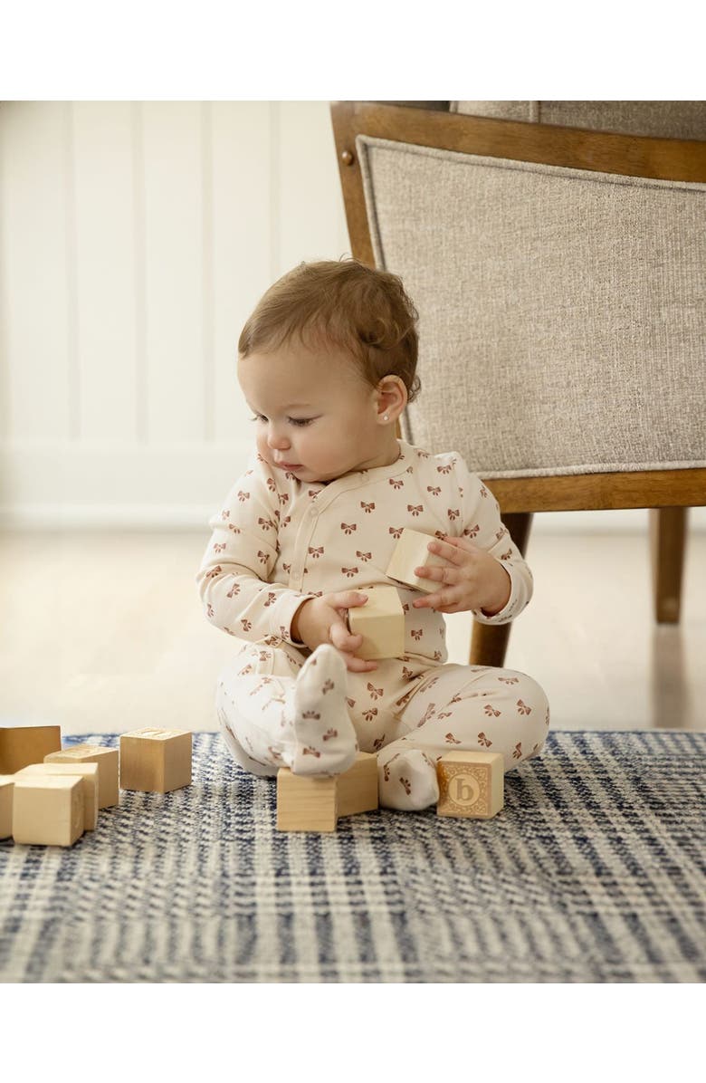 MiniMoi Kids Cotton Rich Side-Snap Footie, Alternate, color, Ash Rose