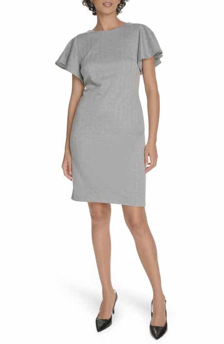 Tommy Hilfiger Flutter Sleeve Herringbone Sheath Dress
