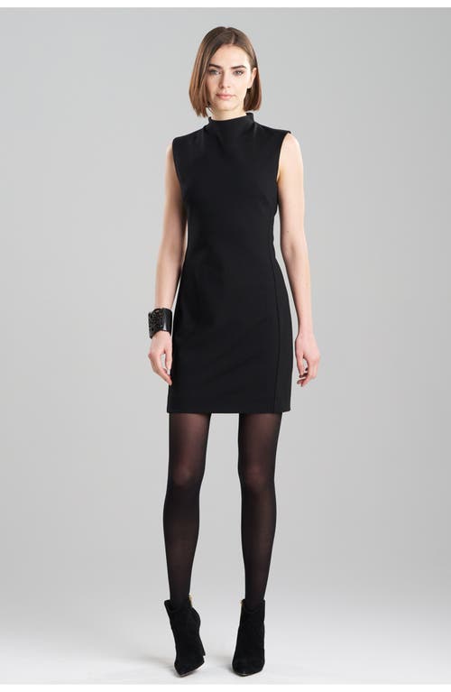 Natori Sleeveless Mock-neck Knit Mini Dress In Black