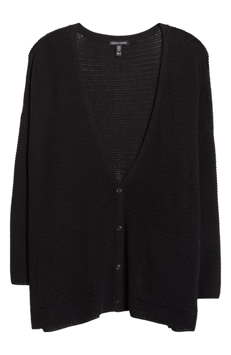 Eileen Fisher V-Neck Cardigan, Alternate, color, Black