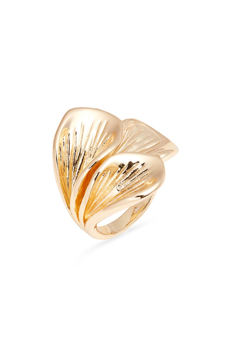 Textured Petal Cocktail Ring, Main, color, GOLD