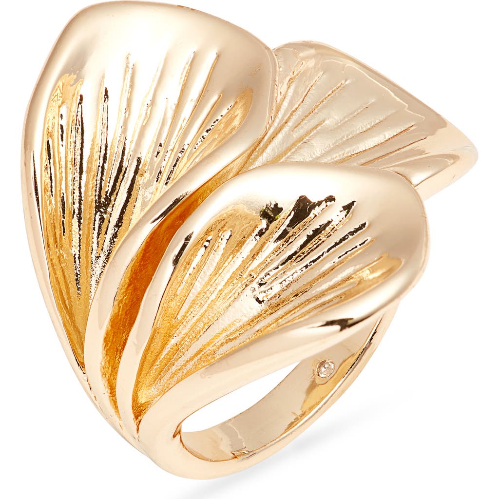 Nordstrom Textured Petal Cocktail Ring In Gold