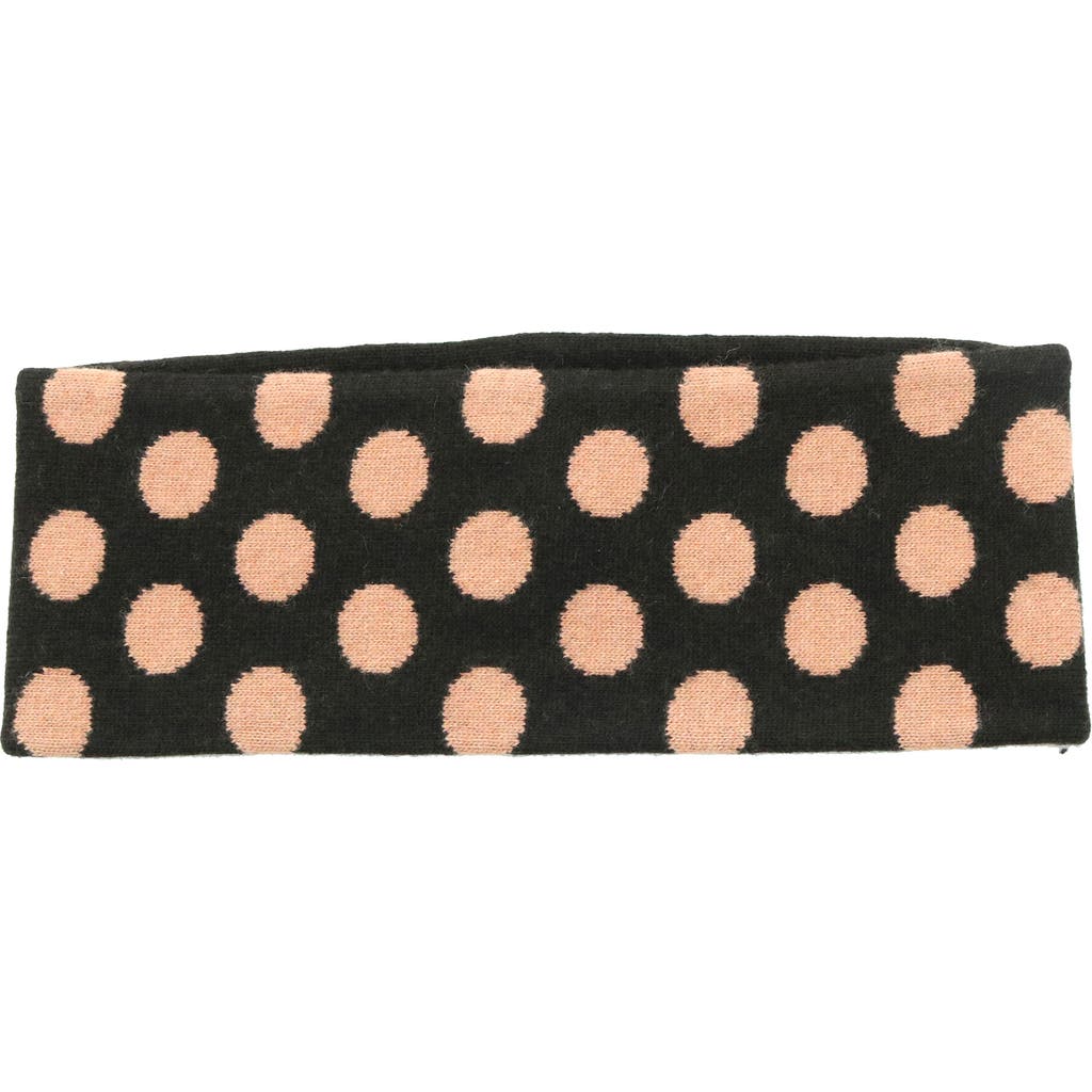 Portolano Polka Dot Headband In Black
