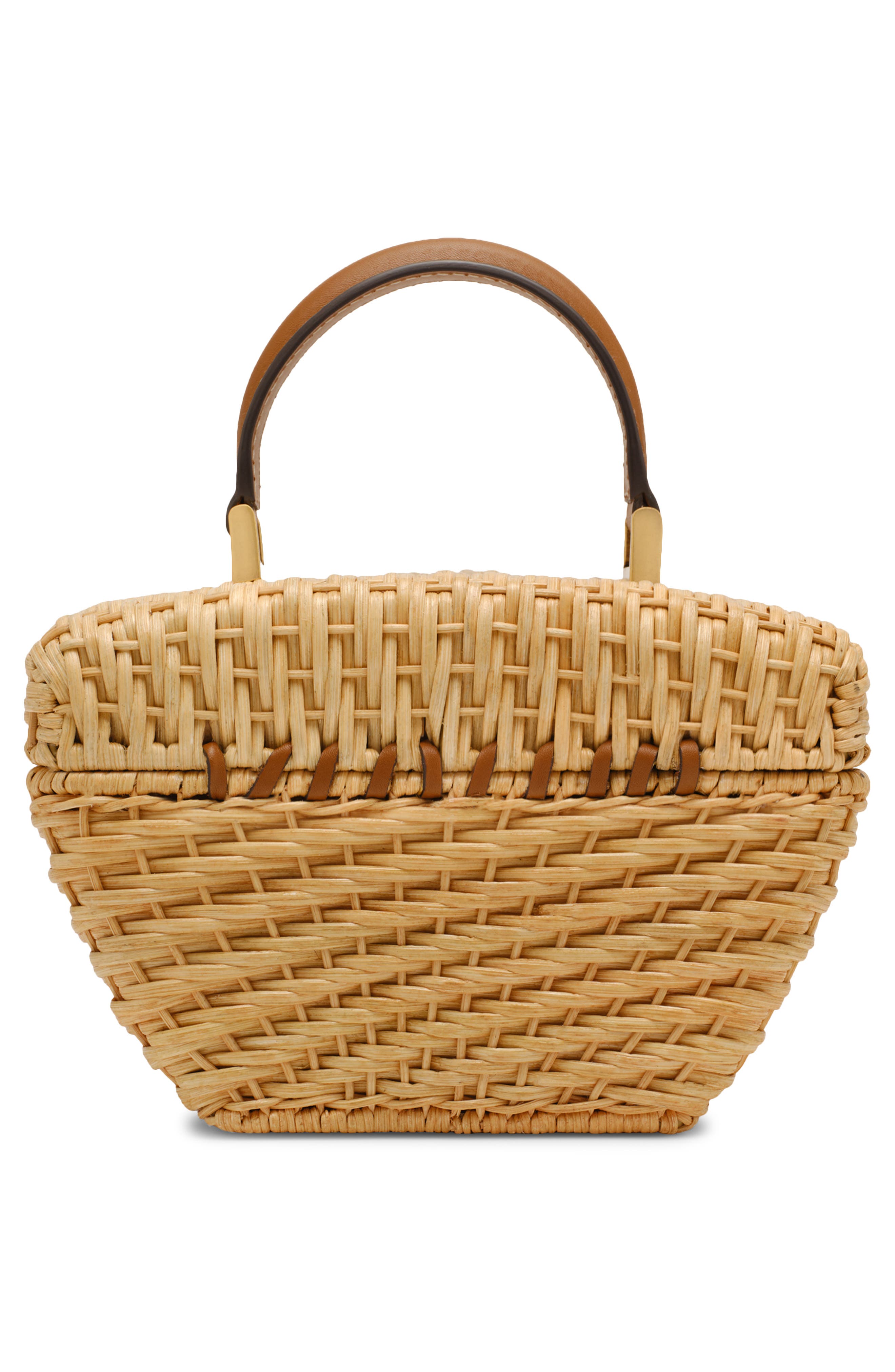 Cult Gaia Tyla Woven Rattan Top Handle Bag, Alternate, color, Natural
