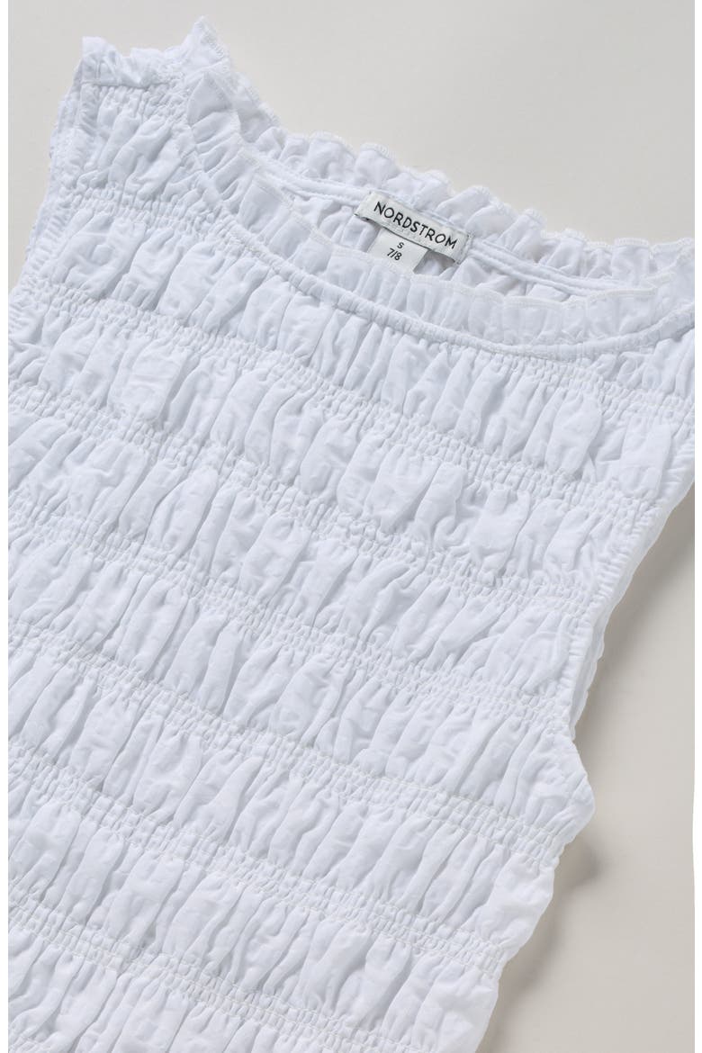 Kids' Smocked Tank, Alternate, color, WHITE