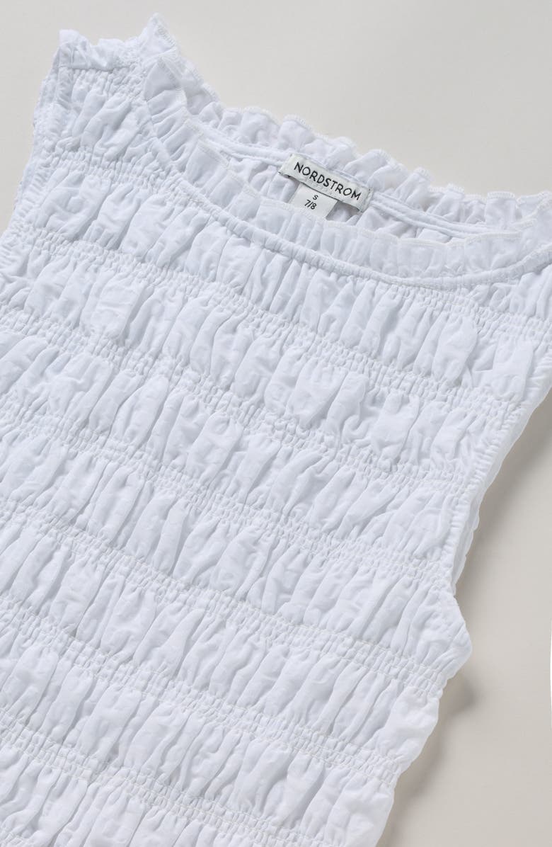 Nordstrom Kids' Smocked Tank, Alternate, color, White