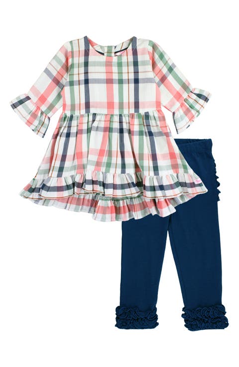 Plaid Cotton Dress & Leggings Set (Baby)